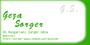 geza sorger business card